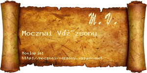 Mocznai Vázsony névjegykártya